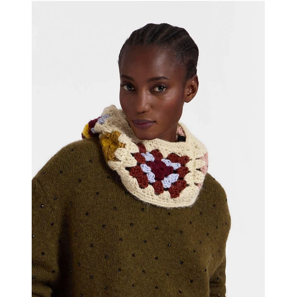 La DoubleJ Lacey Snood in Flower Tile Ivory at Luxury Shoes 