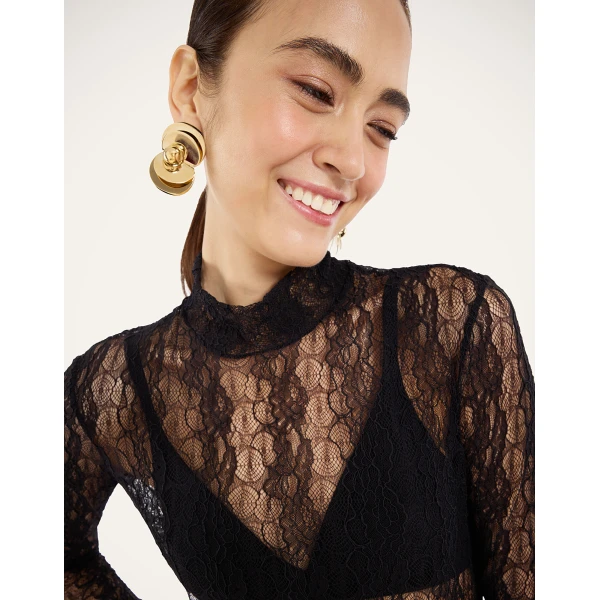 La DoubleJ Lacey Turtleneck in Black at Luxury Shoes 