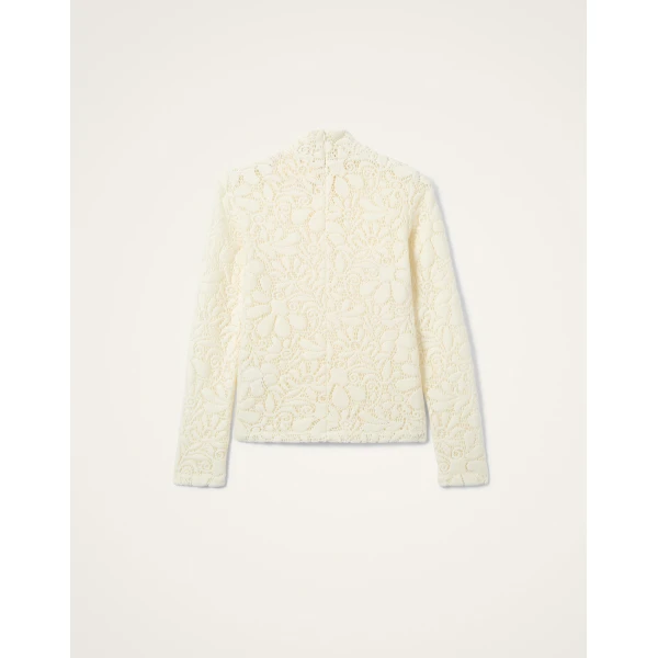 La DoubleJ Lacey Turtleneck in Off White Top, view 6