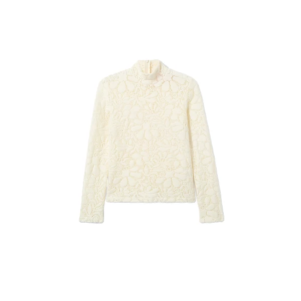 La DoubleJ Lacey Turtleneck in Off White Top