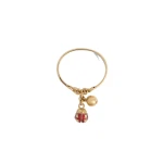 La DoubleJ Lady Scarab Bangle in 24K Gold Plate & Rhinestone