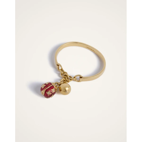 La DoubleJ Lady Scarab Bangle in 24K Gold Plate & Rhinestone, view 4