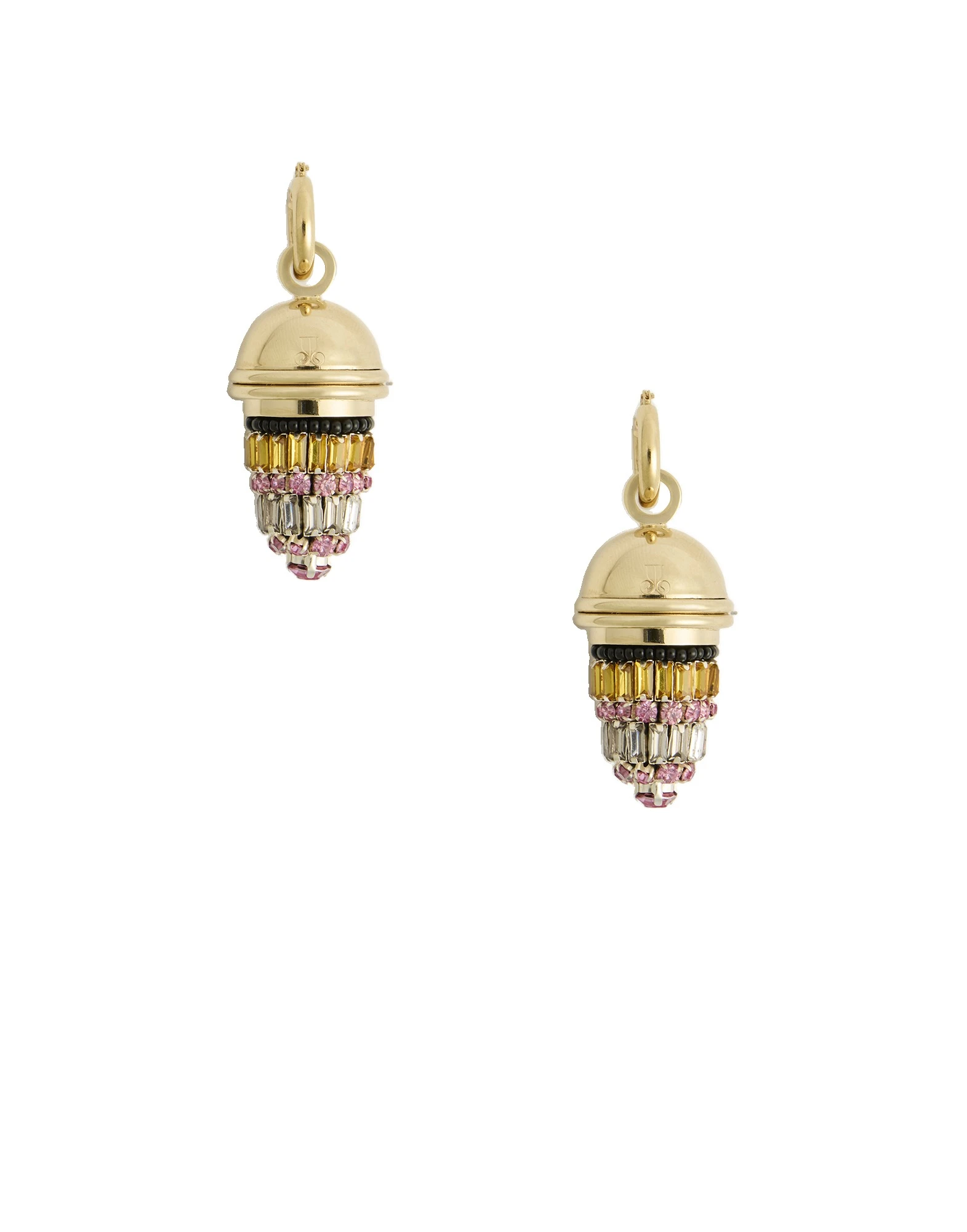 La DoubleJ Lantern Earrings in 24K Gold Plate & Crystal Embroidery La DoubleJ Lantern Earrings in 24K Gold Plate & Crystal Embroidery