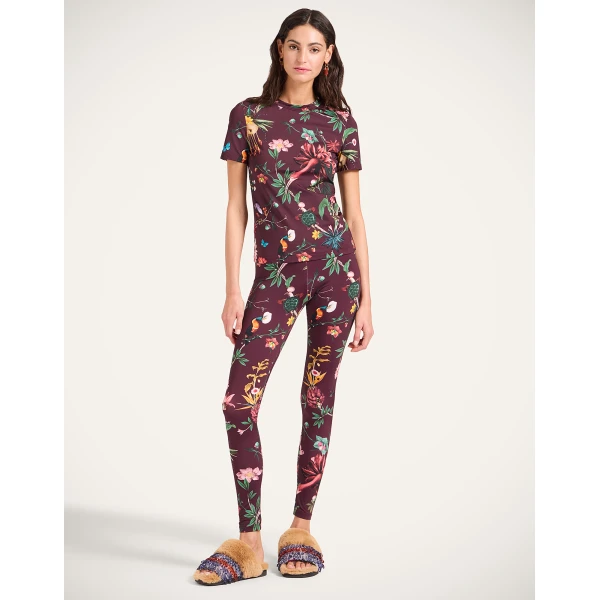 La DoubleJ Leggings in Zooflora Burgundy, view 2