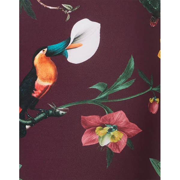 La DoubleJ Leggings in Zooflora Burgundy, view 6