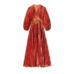 La DoubleJ Long Camerino Dress in Banquet Orange