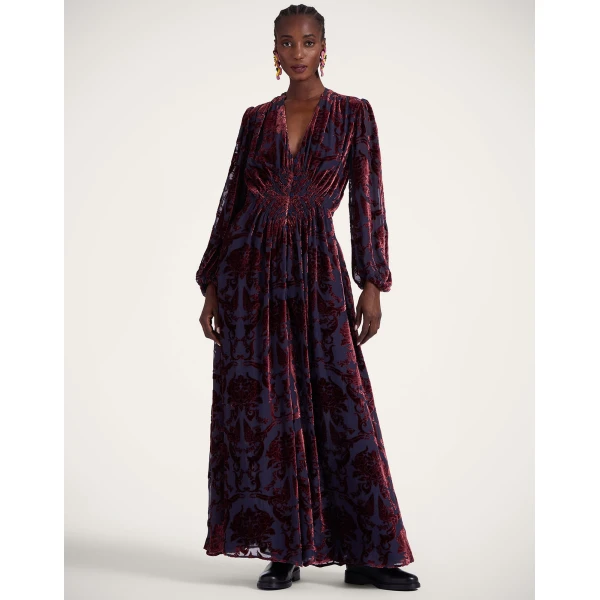 La DoubleJ Long Camerino Dress in Cherubs Blue, view 4