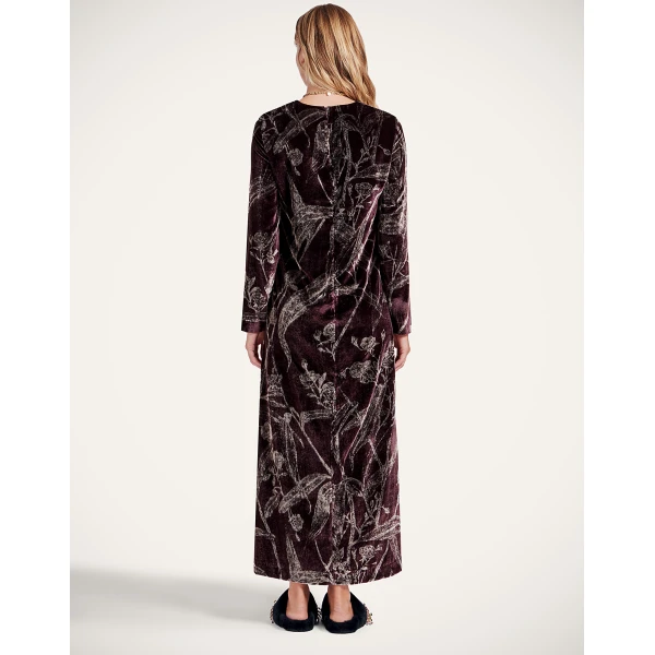 La DoubleJ Long Sleeve Swing Dress in Bamboo Burgundy, view 3