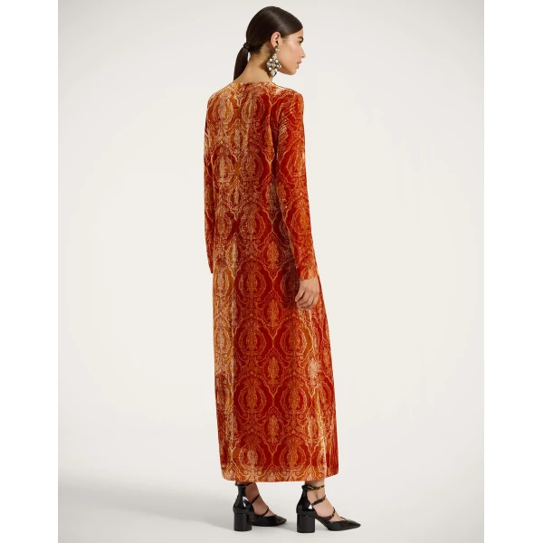 La DoubleJ Long Sleeve Swing Dress in Banquet Orange, view 3