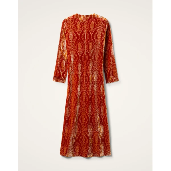 La DoubleJ Long Sleeve Swing Dress in Banquet Orange, view 6