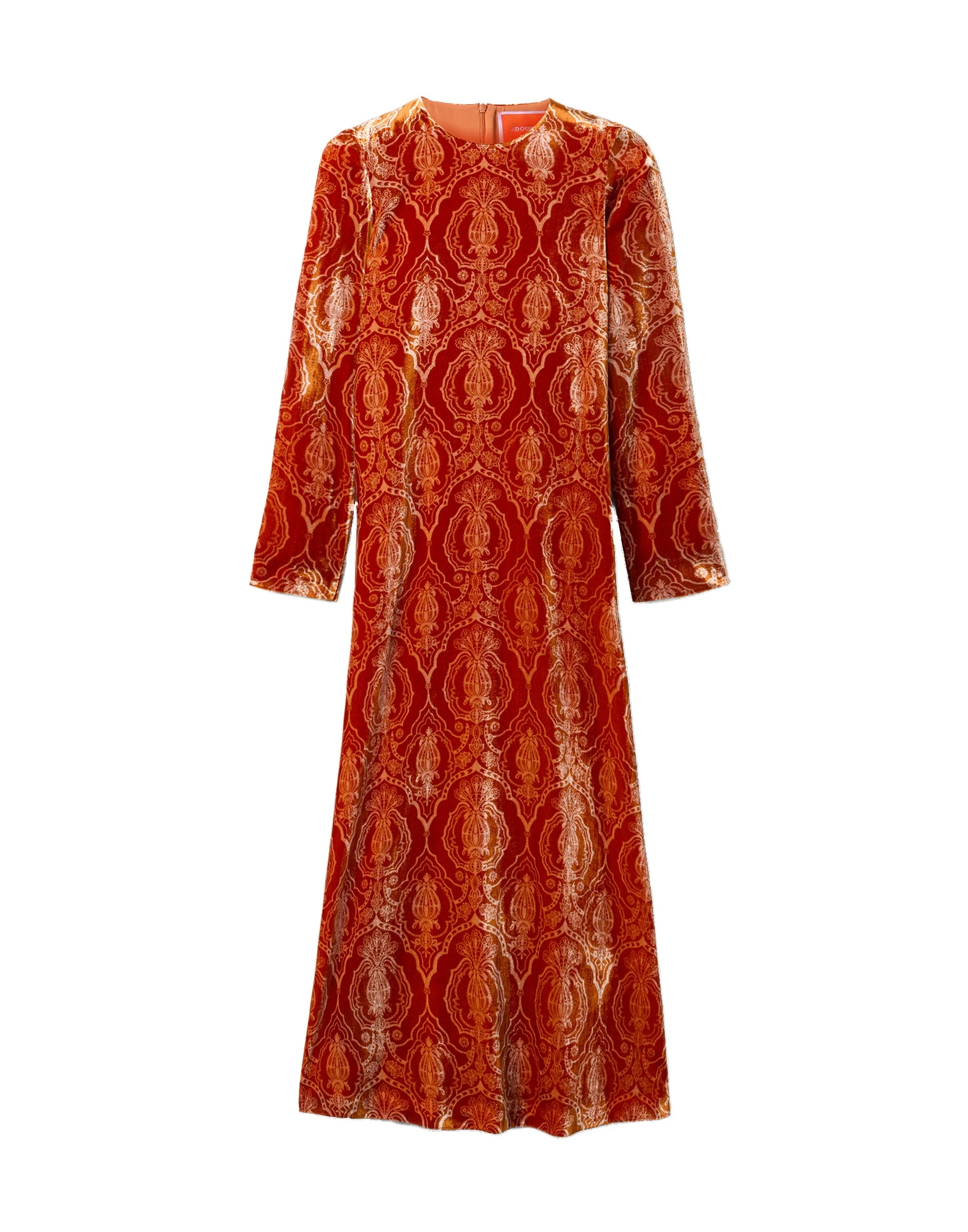 La DoubleJ Long Sleeve Swing Dress in Banquet Orange La DoubleJ Long Sleeve Swing Dress in Banquet Orange