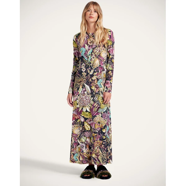La DoubleJ Long Sleeve Swing Dress in Fun-Gi Green, view 2