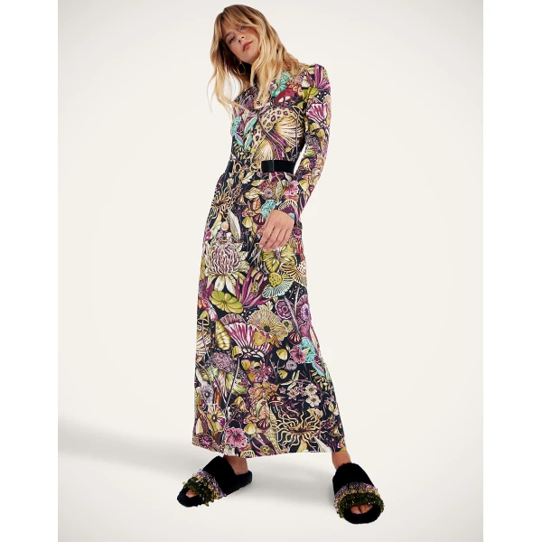 La DoubleJ Long Sleeve Swing Dress in Fun-Gi Green, view 4