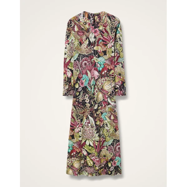La DoubleJ Long Sleeve Swing Dress in Fun-Gi Green, view 5