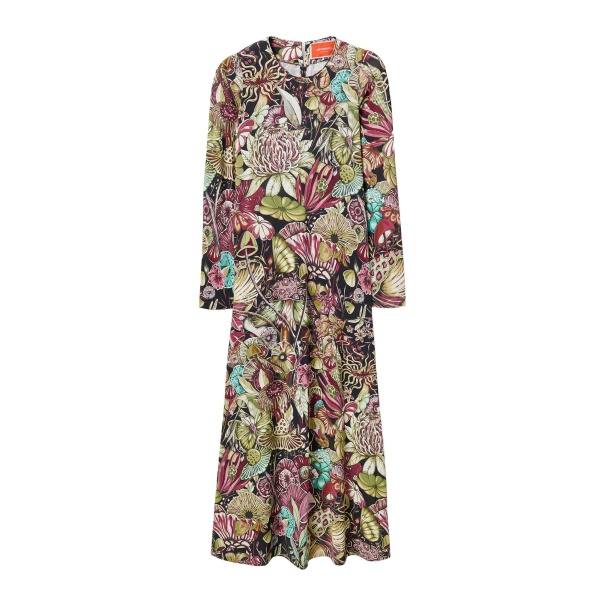 La DoubleJ Long Sleeve Swing Dress in Fun-Gi Green