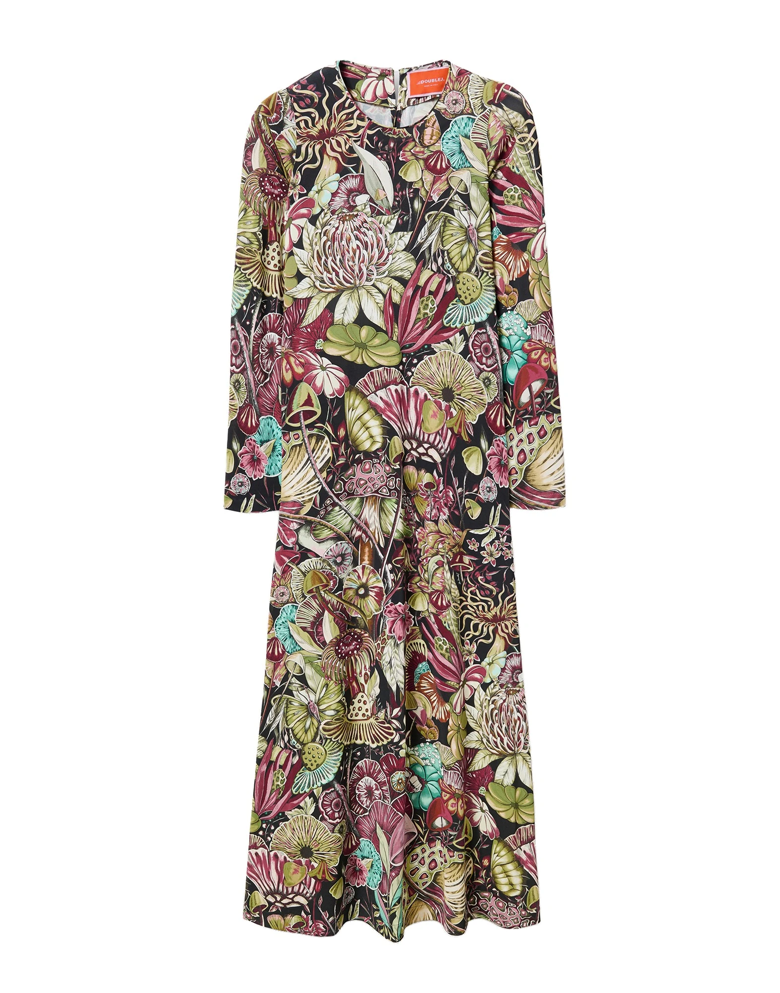 La DoubleJ Long Sleeve Swing Dress in Fun-Gi Green La DoubleJ Long Sleeve Swing Dress in Fun-Gi Green