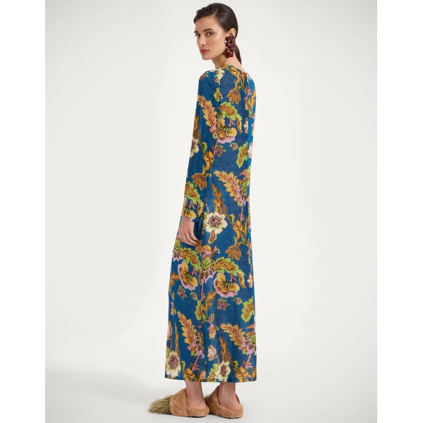 La DoubleJ Long Sleeve Swing Dress in Lark Blue, view 3