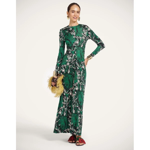 La DoubleJ Long Sleeves Angelica Dress in Quill Green at Luxury Shoes 