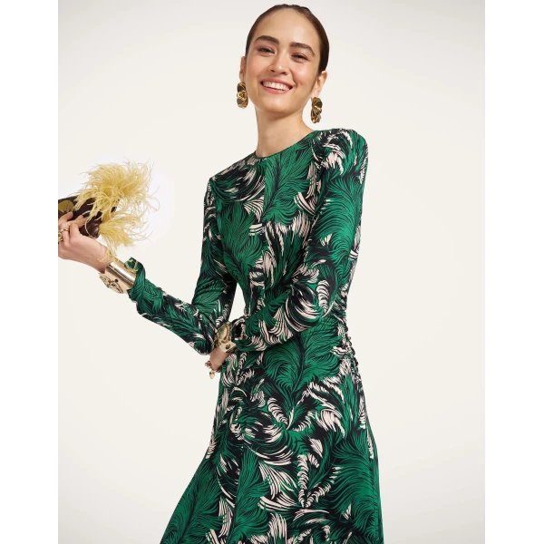 La DoubleJ Long Sleeves Angelica Dress in Quill Green at Luxury Shoes 