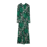 La DoubleJ Long Sleeves Angelica Dress in Quill Green at Luxury Shoes 