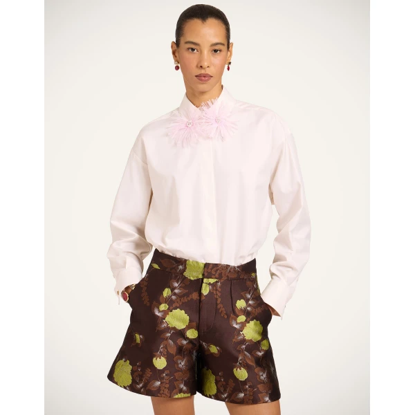 La DoubleJ Long Sleeves Club Shirt in Ecru at Luxury Shoes 
