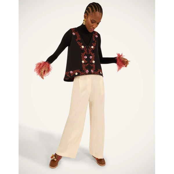 La DoubleJ Loose Pants in Ecru at Luxury Shoes 