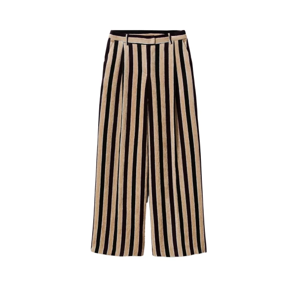 La DoubleJ Loose Pants in Stripes Light Beige