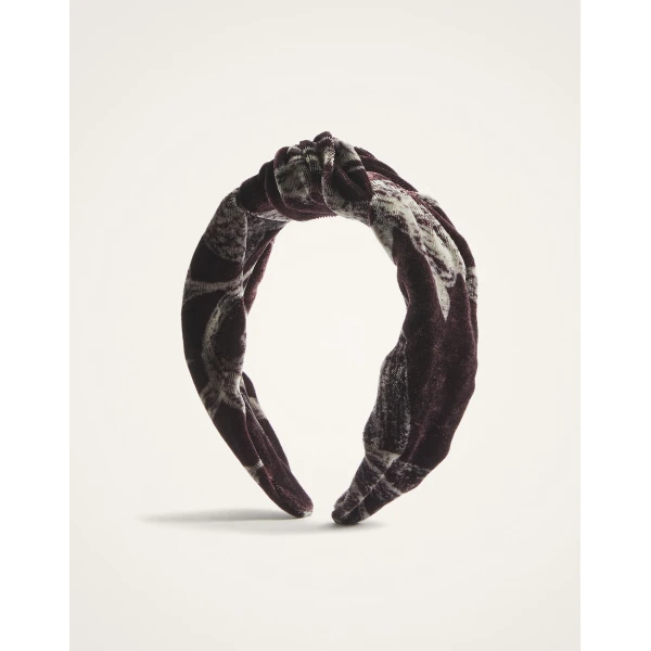 La DoubleJ Love Knot Headband in Bamboo Burgundy at Luxury Shoes 