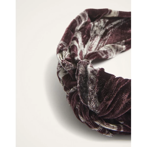 La DoubleJ Love Knot Headband in Bamboo Burgundy at Luxury Shoes 