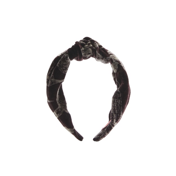 La DoubleJ Love Knot Headband in Bamboo Burgundy at Luxury Shoes 