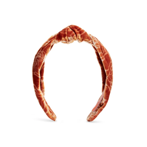 La DoubleJ Love Knot Headband in Banquet Orange at Luxury Shoes 