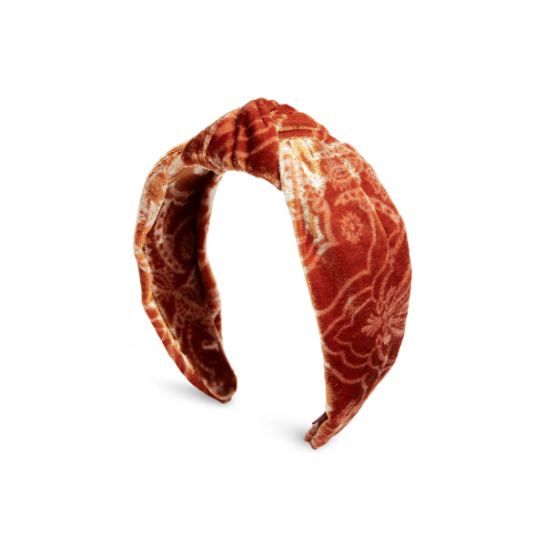La DoubleJ Love Knot Headband in Banquet Orange at Luxury Shoes 