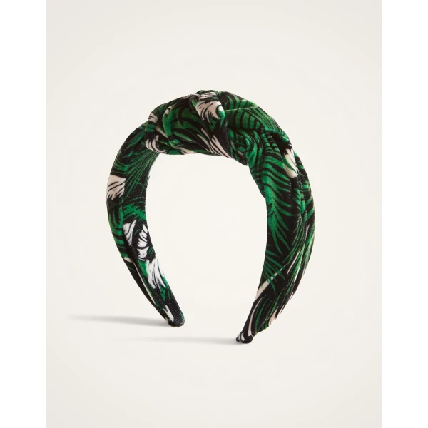 La DoubleJ Love Knot Headband in Quill Green at Luxury Shoes 