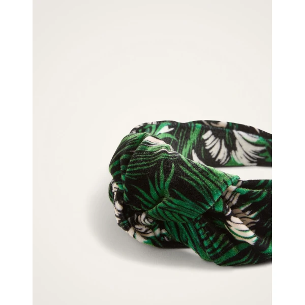 La DoubleJ Love Knot Headband in Quill Green at Luxury Shoes 