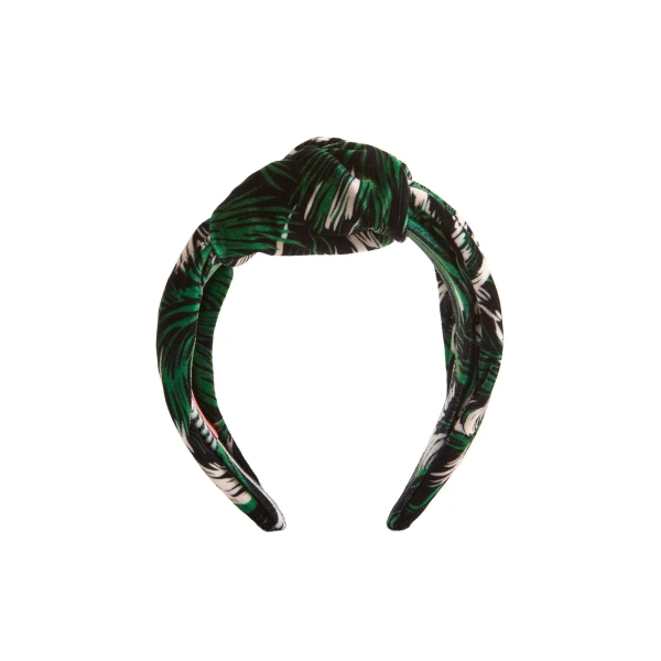 La DoubleJ Love Knot Headband in Quill Green at Luxury Shoes 