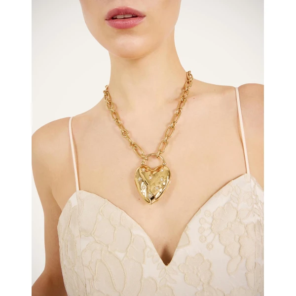La DoubleJ Love Star Necklace in 24K Gold Plate & Swarovski Crystals at Luxury Shoes 