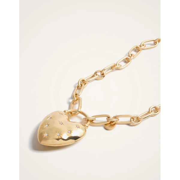 La DoubleJ Love Star Necklace in 24K Gold Plate & Swarovski Crystals at Luxury Shoes 