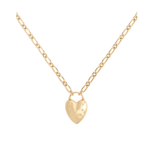 La DoubleJ Love Star Necklace in 24K Gold Plate & Swarovski Crystals at Luxury Shoes 
