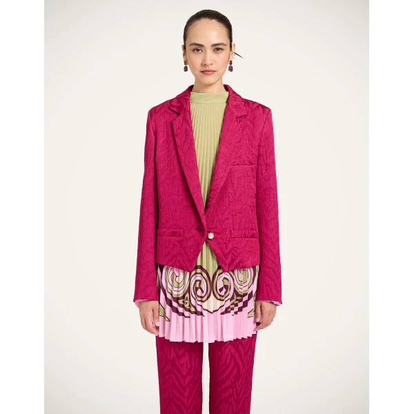 La DoubleJ Luckycharm Jacket in Animalier Raspberry at Luxury Shoes 