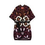 La DoubleJ Maiolika Robe in Multicolor Burgundy