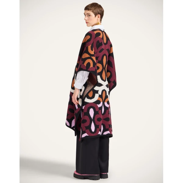 La DoubleJ Maiolika Robe in Multicolor Burgundy, view 3