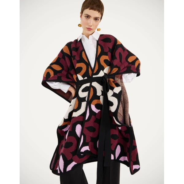 La DoubleJ Maiolika Robe in Multicolor Burgundy, view 4
