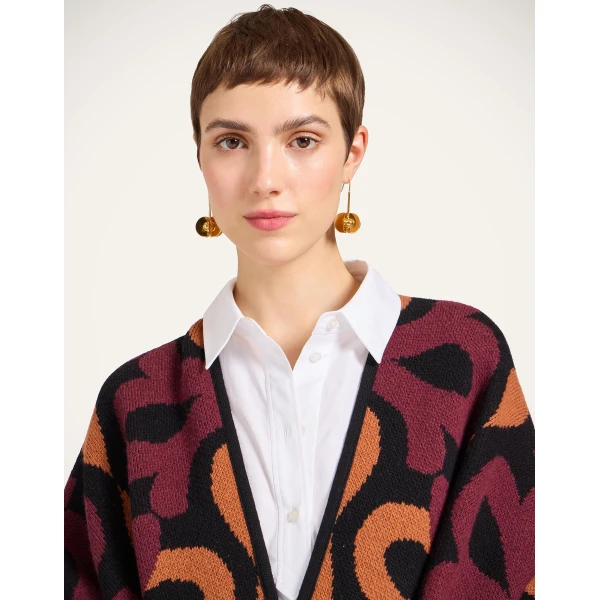 La DoubleJ Maiolika Robe in Multicolor Burgundy, view 5