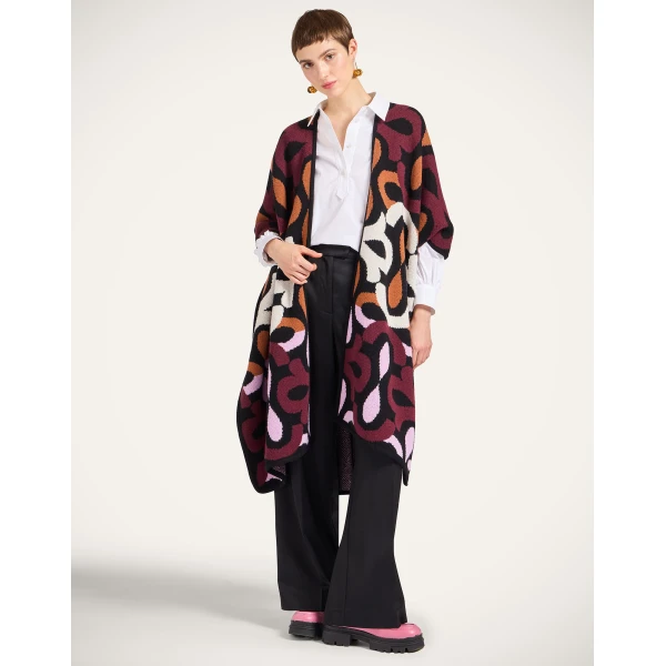 La DoubleJ Maiolika Robe in Multicolor Burgundy, view 6