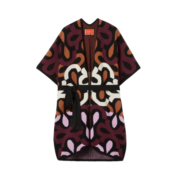 Maiolika Robe in Multicolor Burgundy