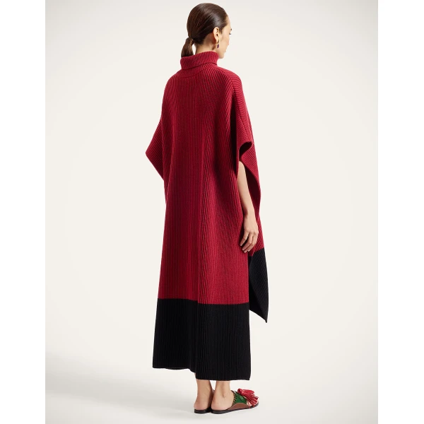 La DoubleJ Make An Entrance Cape Bicolor in Bicolor Burgundy and Black at Luxury Shoes 