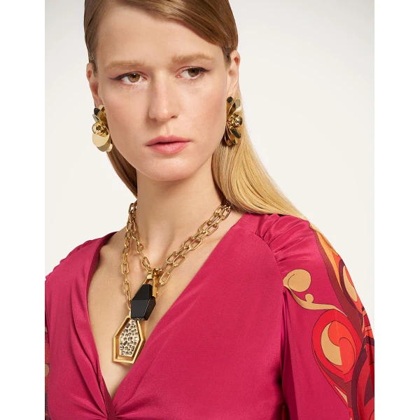 La DoubleJ Make An Entrance Dress in Alchemy Dark Red at Luxury Shoes 