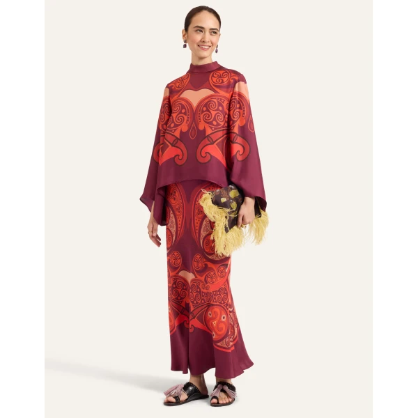 La DoubleJ Make An Exit Top in Alchemy Dark Red, view 4