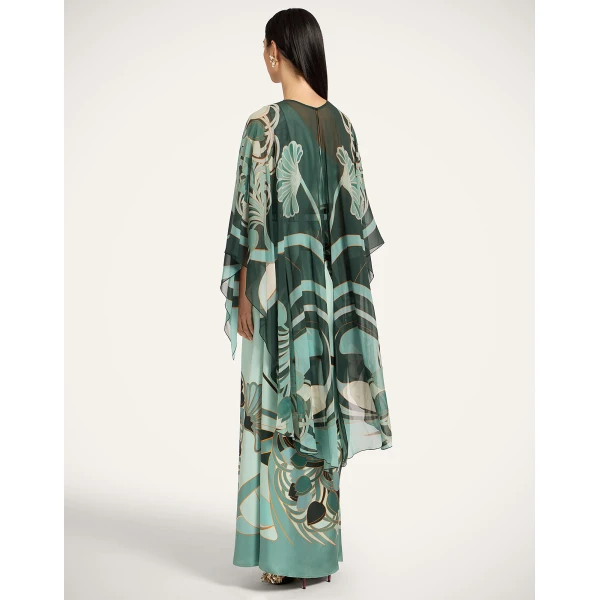 La DoubleJ Maria Cape in Blooming Tulip Dark Green at Luxury Shoes 