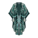 La DoubleJ Maria Cape in Blooming Tulip Dark Green at Luxury Shoes 